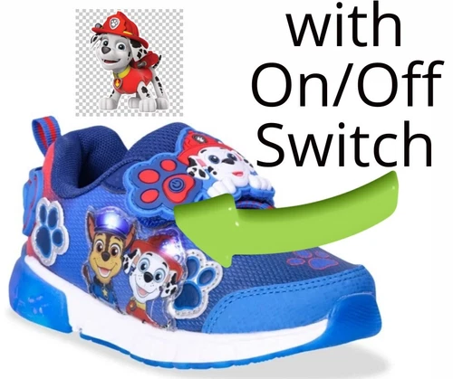 Paw Patrol Toddler Kids SIZE 5 Light-Up Athletic Sneakers with On/Off Switch - Picture 2 of 18
