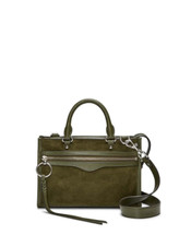 Rebecca Minoff Micro Bedford Zip Satchel Green Nwt
