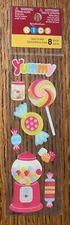 Kids By Recollections Puffy Lollipops Candy Bubble Gum Drops Scrapbook Stickers