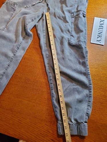 Aerie Pantalone Joggers Donna Medium Chambray Elasticizzato Felpa Grigio Nero - Foto 9 di 16
