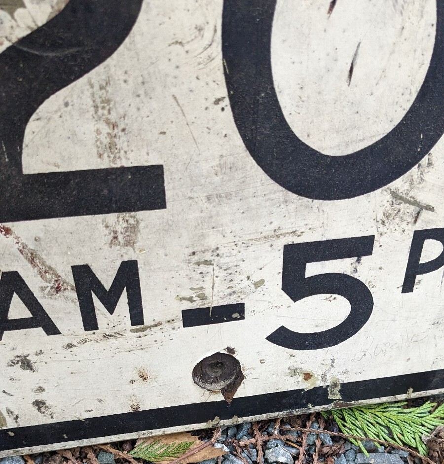 Original Wood Speed Limit Road Street Sign 20 Mph 8am 5pm Wooden