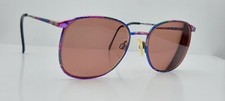 Vintage Charmant 4248 Blue Purple Oval Metal Sunglasses Japan FRAMES ONLY