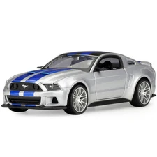 1:24 Ford Mustang Model Car Diecast Street Racer Toy Cars Metal Vehicles Silver