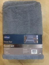 Image of Silentnight Faux Fur Duvet set single - 135x200cm Available in Grey & Cream