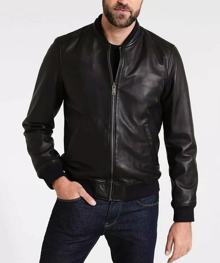 Lightweight black shop bomber jacket