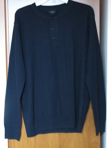 rugged cotton henley sweater