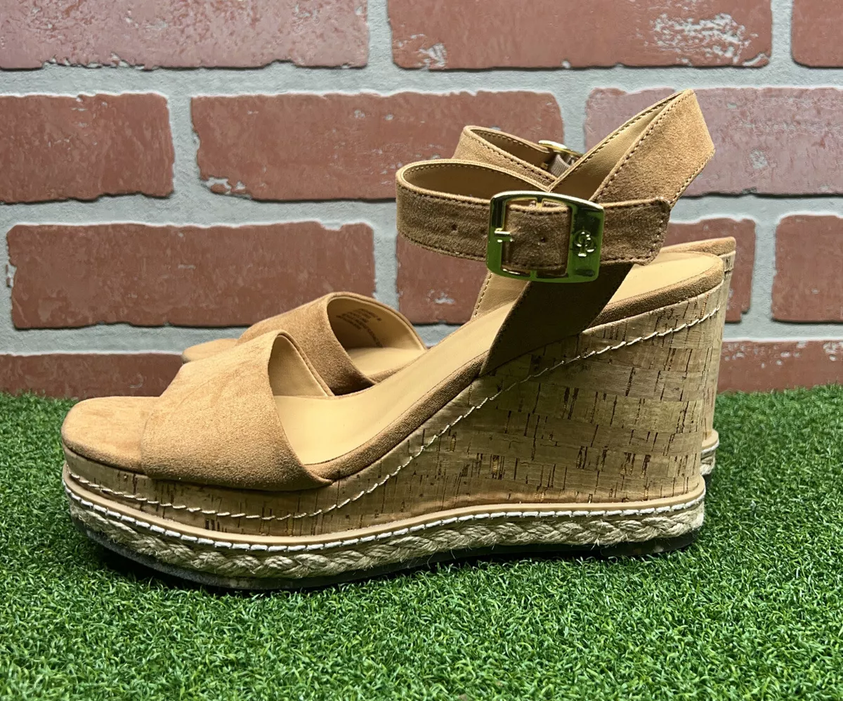 Cool Planet Steve Madden Junee Tan Wedge Sandal Heels 8 eBay