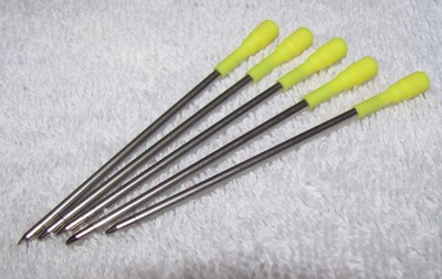 5 SHORT MINI PEN REFILLS BLACK INK MED POINT 3 3/16'' 80MM FITS CRYSTAL PENS MORE