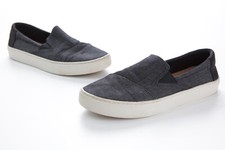 Toms Heritage Canvas Mens Size M8 Baja Slip On Shoes EUC RUNS SMALL 