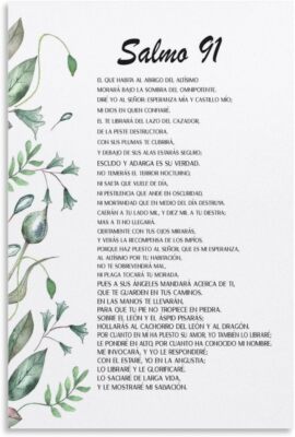 Salmo 91, Póster Con Versículo Bíblico Español Salmo 91, Verso De La Biblia