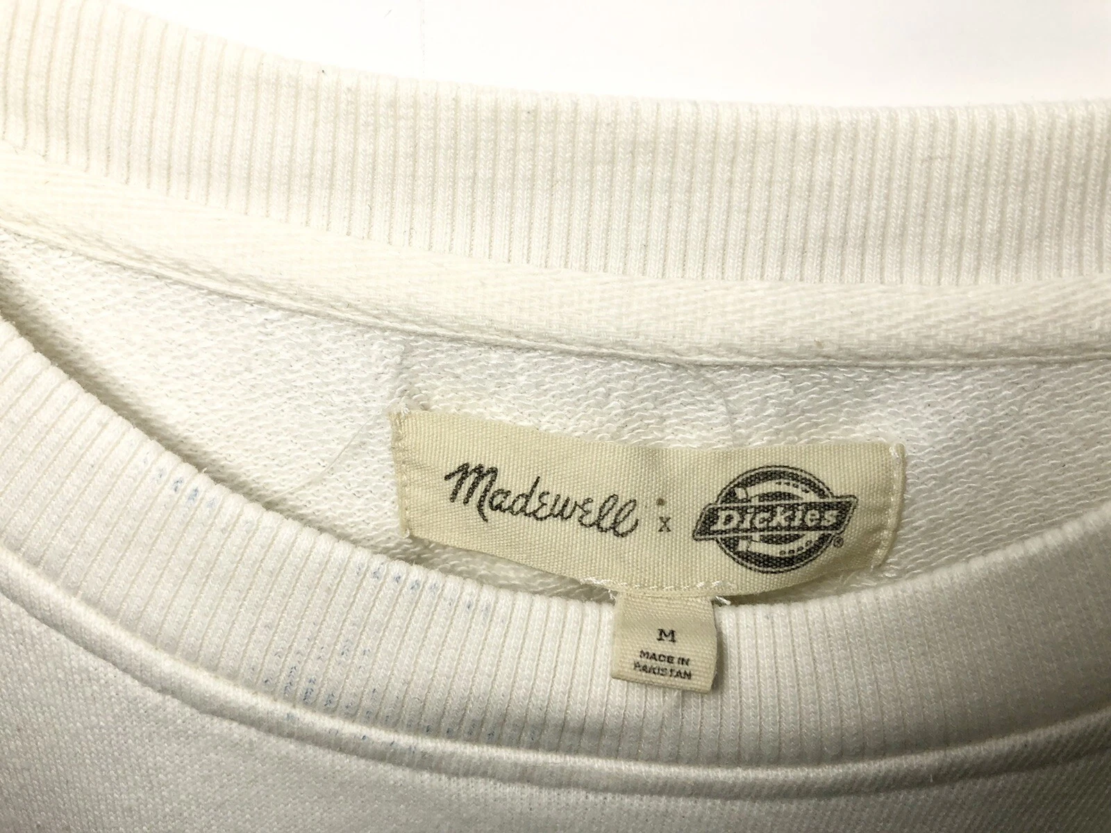 OFF WHITE Felpa Madewell Dickies Donna Medio Bianco Infuso Tagliato Pullover Manica Lunga