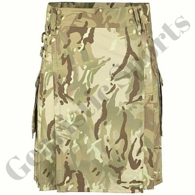 Camo Tactical Duty Kilt Scottish Fashion Utility Kilts For Men Size 28
