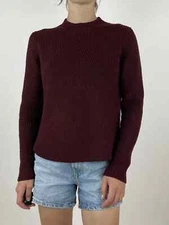 DDP Sandro Knit Sweater Burgundy Pullower Merino Wool Size 2