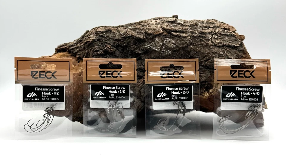 ZECK FISHING Zeck BA Finesse Screw Hook Gr. 2 1/0 2/0 4/0 für Rushka Cheburaschka Offset DTL
