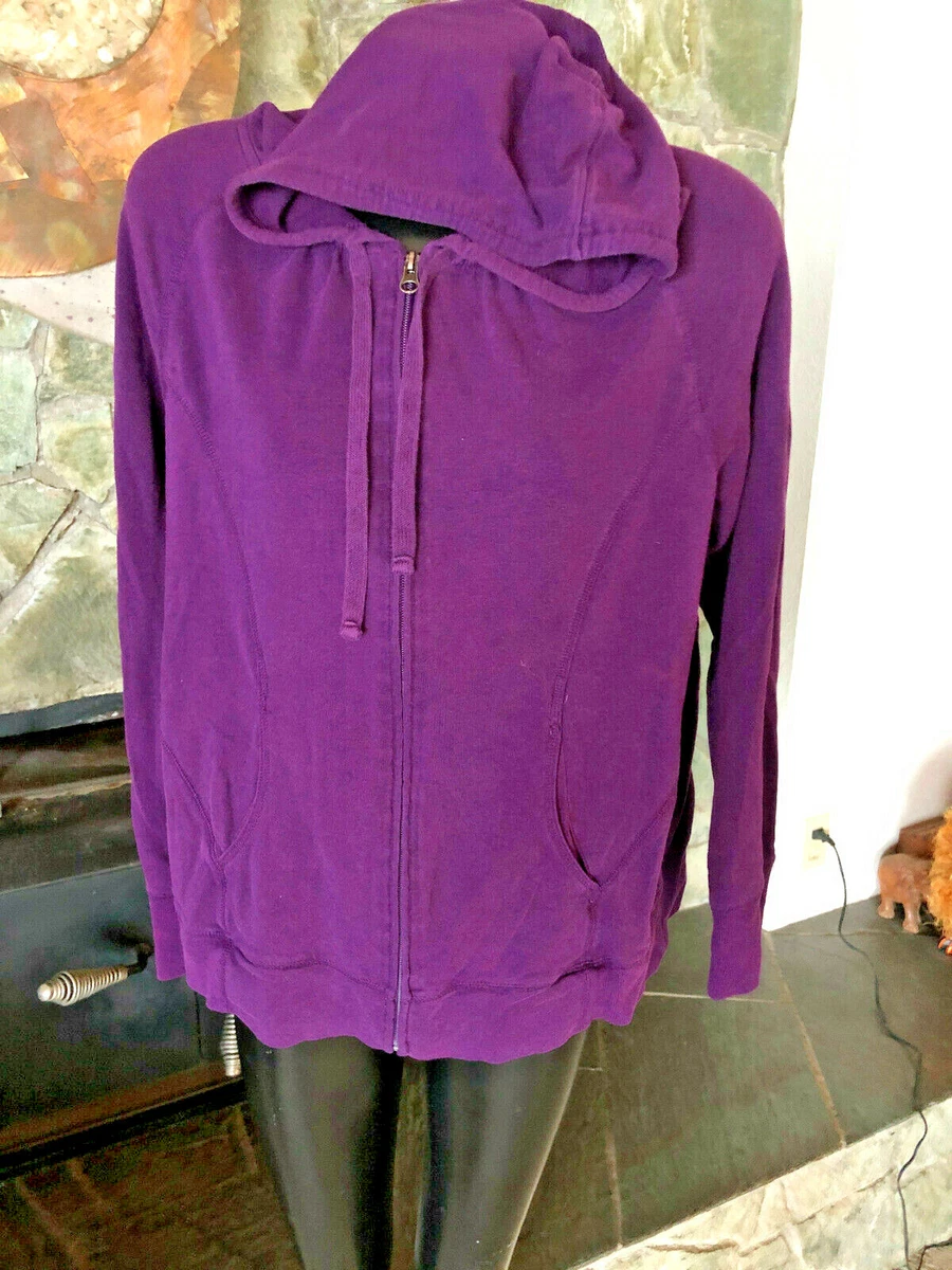 Merona Hoodie Purple Cotton Blend CF Zip Kangaroo Pocket Machine