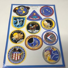 Vintage NASA APOLLO VII to XVII SPACE PROGRAM Original Decal Sticker Sheet 1970s