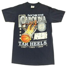 Vtg North Carolina T-Shirt National Champs Tar Heels Single Stitch Basketball M