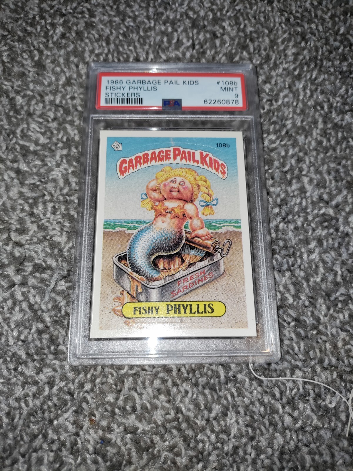 1986 Garbage Pail Kids Fishy Phyllis Series 3 PSA 9 Sticker #108b