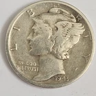 1943 D Mercury Dime VG Very Good 90% Silver 10c US Coin WWII Era