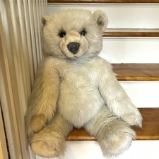 Vintage Applause Teddy Bear Plush Large 20  Cream Mohair Style Realistic 1980s