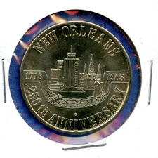 1968 New Orleans 250th Anniversary Joan of Arc Souvenir Token 1.25" Coin 