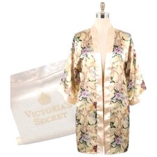 Victoria's Secret Gold Label Kimono Robe Floral Print M/L