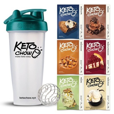 Keto Chow Essentials Starter Kit | Ultra Low-Carb Meal Shake + BlenderBottle 