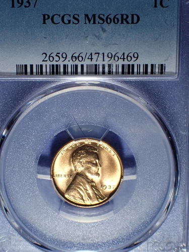 1937 Lincoln cent  PCGS MS 66 Red