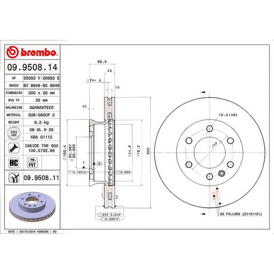 Brembo Front Brake Discs & Pad Set Fits Mercedes-Benz Sprinter 3.5-T 311 CDI - Image 2 of 4