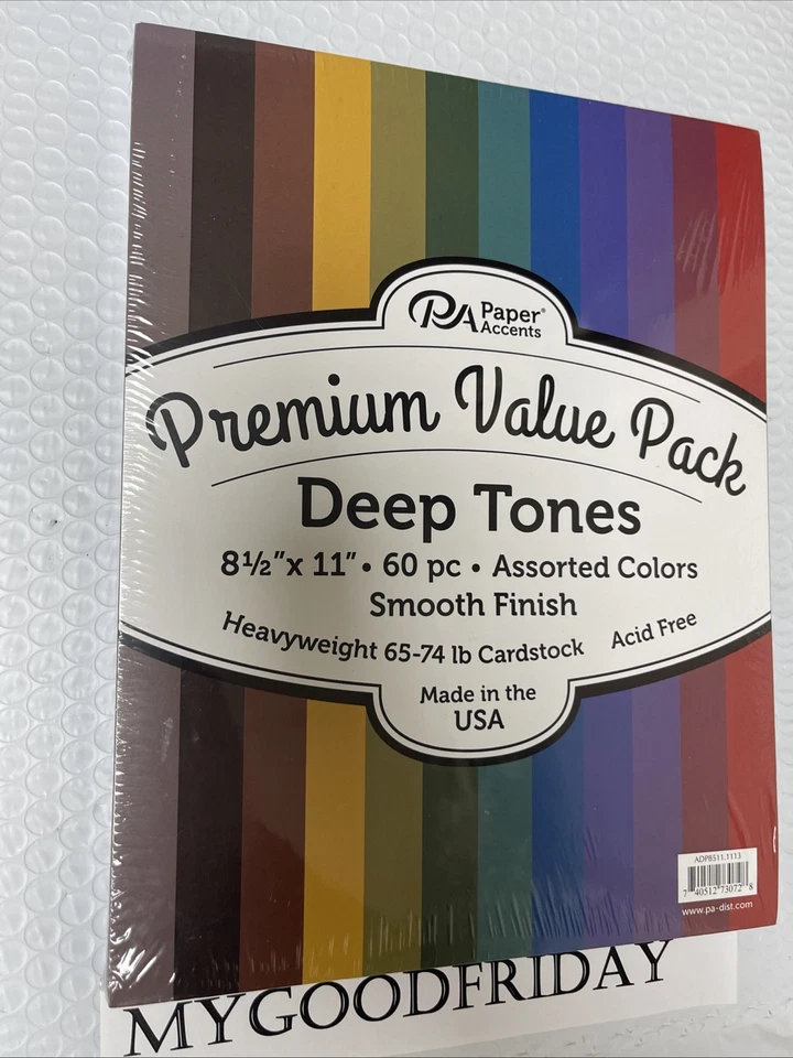 60pc Pastel Heavyweight Cardstock 8.5x11 Multiple Colors Papers Acid-Free USA - Image 2 of 4