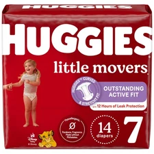 Huggies Little Movers Diapers Size 7 (14 Count) - Over 41 lbs