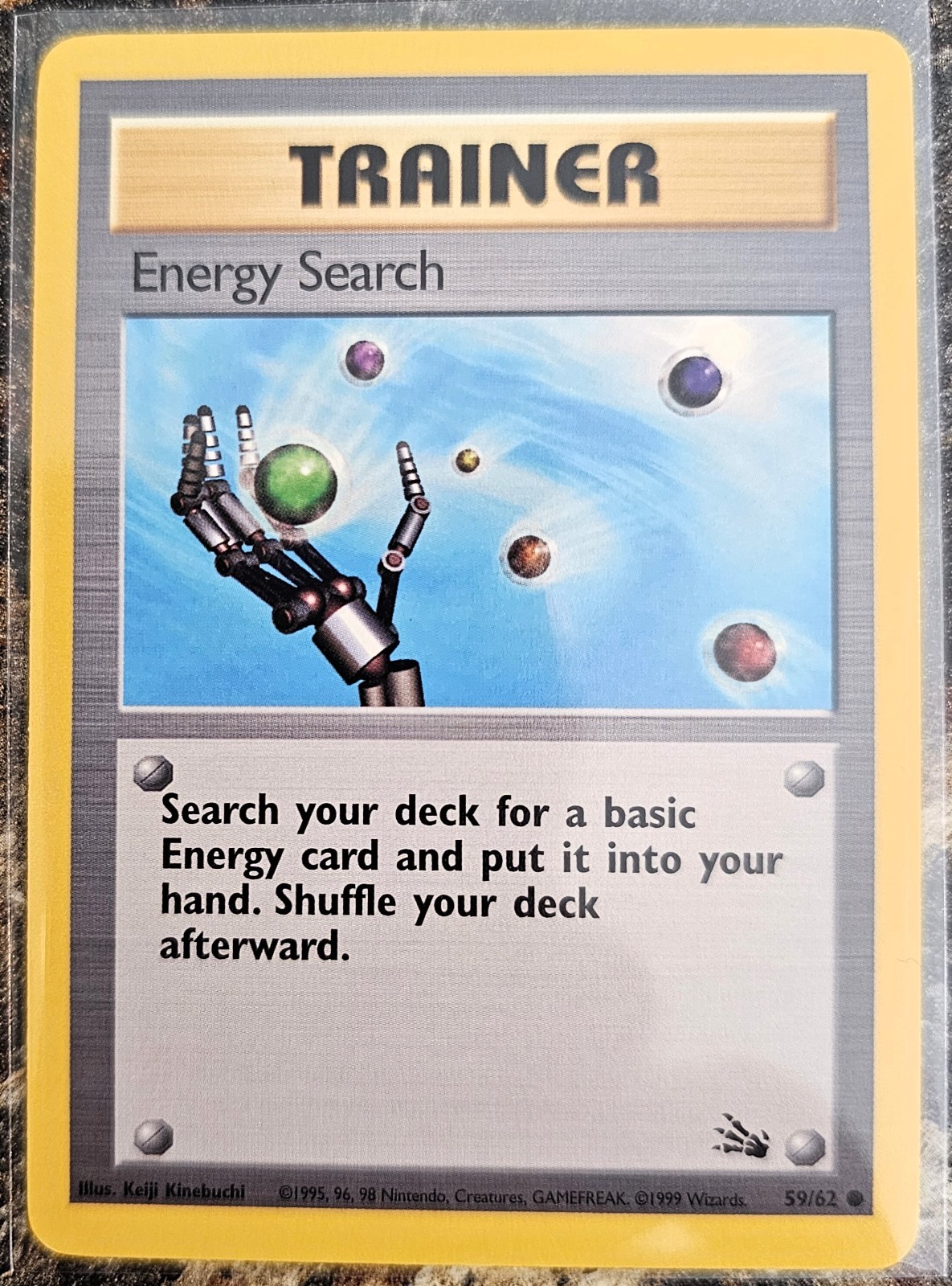 1999 Pokemon Fossil Set Trainer Energy Search 59 NM or Better