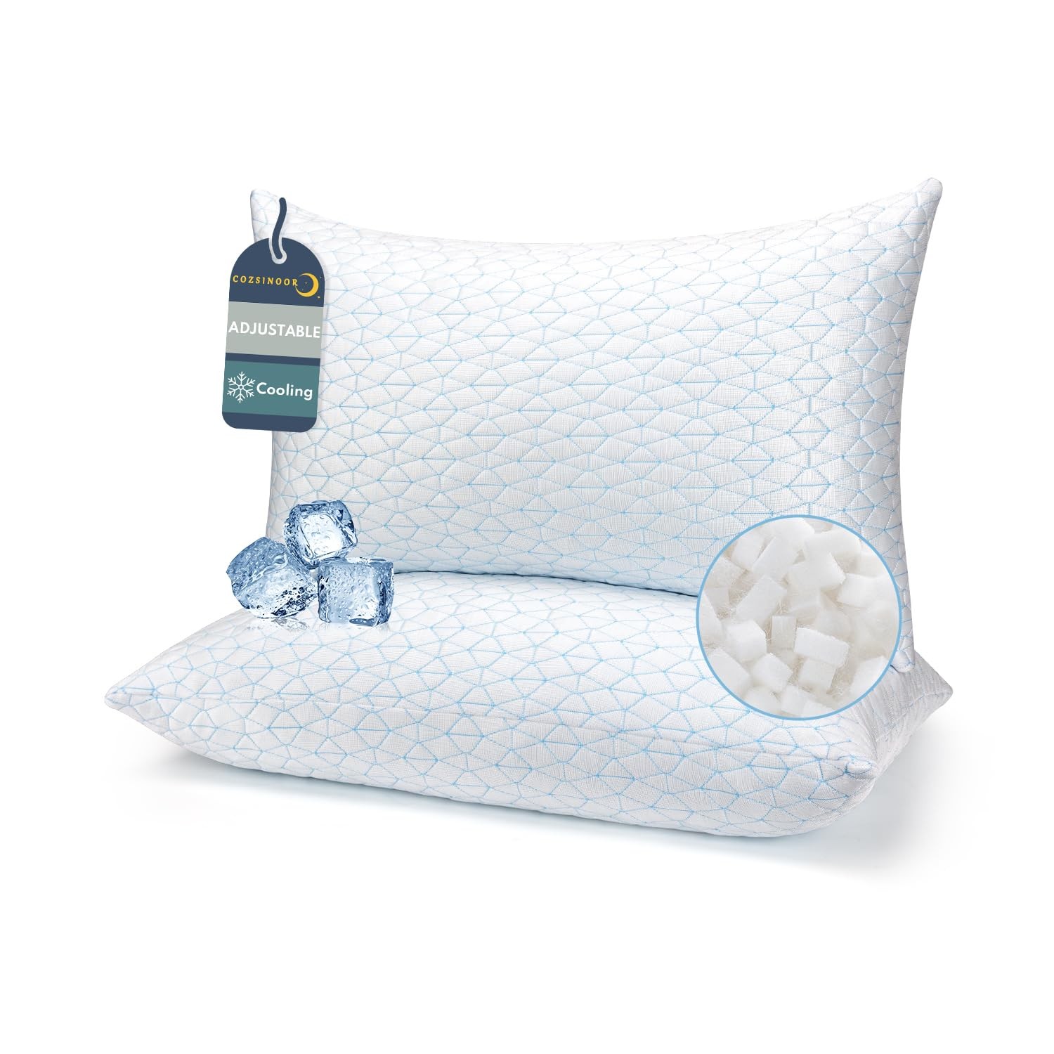 Queen Size Set Of 2 For Sleeping - Adjustable Shred...