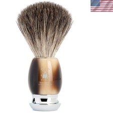 Sustainable VIVO Badger Shaving Brush - Brown Horn for Classy Grooming Rituals