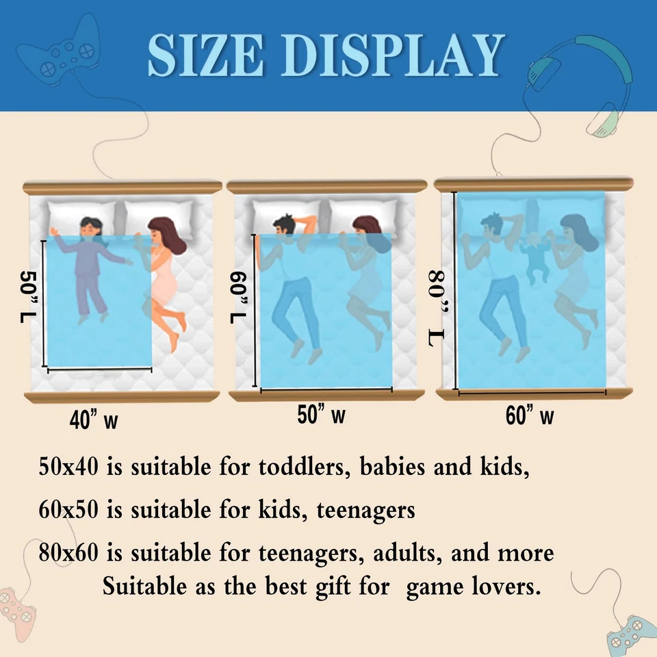 Gaming Throw Blanket, Soft and Cozy Gaming Blankets for Girls, for Women and ... - Image 4 of 4