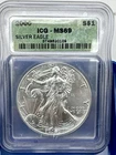 2000 American Silver Eagle ASE S$1 ICG MS69 MS-69 BEAUTIFUL