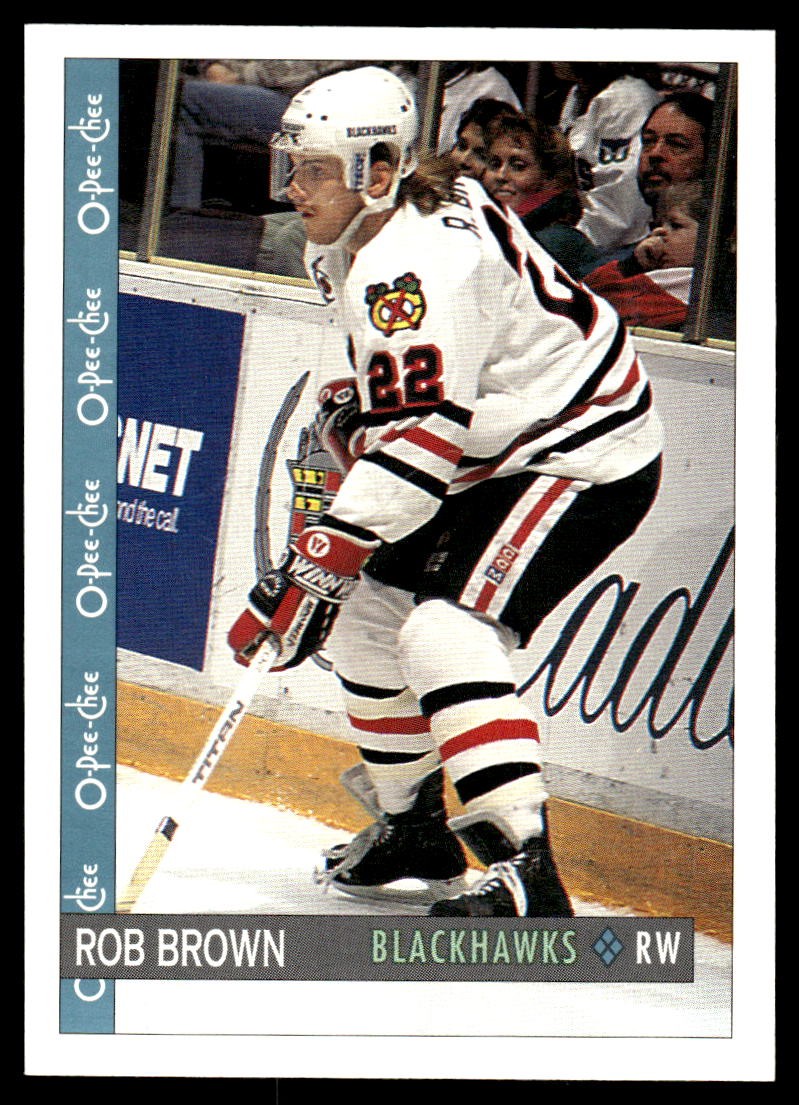 1992-93 O-Pee-Chee #170 Rob Brown Chicago Blackhawks Hockey Card