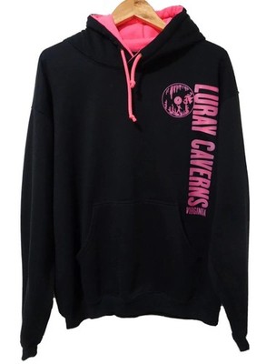 L/XL Vtg 90s Y2K Luray Cavern Skate Punk Acid House Cyber Rave Distressed Hoodie
