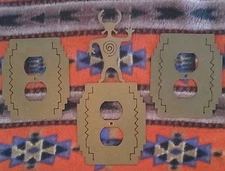 Metal Outlet Covers 3 Rustic Southwestern  Plug-in Moab Man & 2 Plain