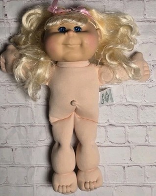 Cabbage Patch Kids Blonde Hair Blue Eye Dimple Pink Bows 2016 15'' Doll Toy Girl 
