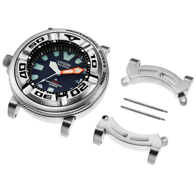Silver Metal Adapters For Citizen Eco-Drive Promaster Professional Diver BJ8050