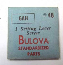 Bulova 6AH Setting Lever Screw #48-New Old Stock-Factory Sealed Package