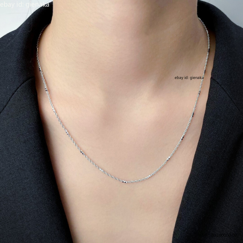 Pure Platinum 950 Rope Spacer Chain Link Women Necklace