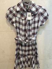 GUESS Plaid Collared Dress XS - W/Belt Brand New/Tags Attached 