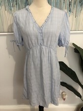 Enno Women’s Shirt Dress Size M Short Sleeves Sky Blue