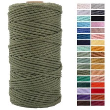 Olive Green Cotton Macrame Cord 3mm x 109Yards Craft Cord for Wall Hanging Pl...