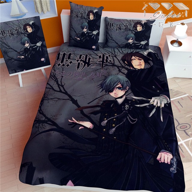 Anime Black Butler Sebastian Ciel Bed sheet Blanket Bedding 150*200cm