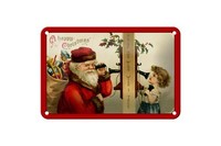 Blechschild Weihnachten Geschenke Santa Claus 18X12 Cm Deko Schild