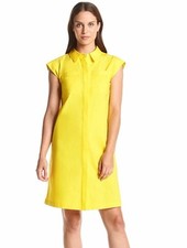 NWT $125 MICHAEL Michael Kors Poplin Shirt Dress Citrus Yellow S M