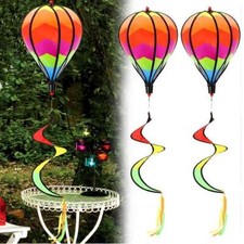 2PCS Hot Air Balloon Wind Spinner Geometric 3d Rotating Windmill Twister Hanging